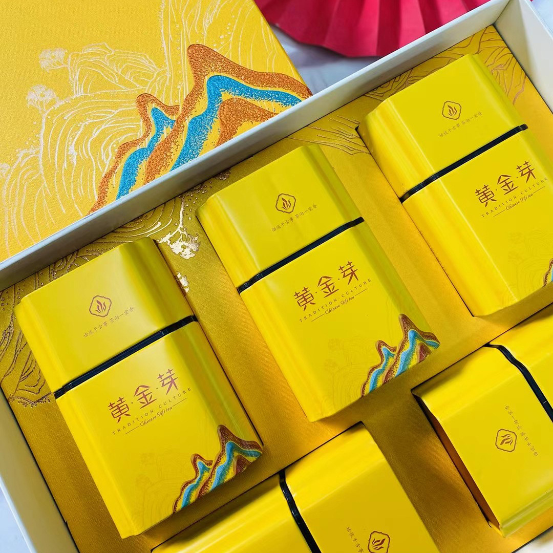 千山茶客黄金芽茶叶礼盒包装盒250g小罐装白茶古风轻奢茶叶盒