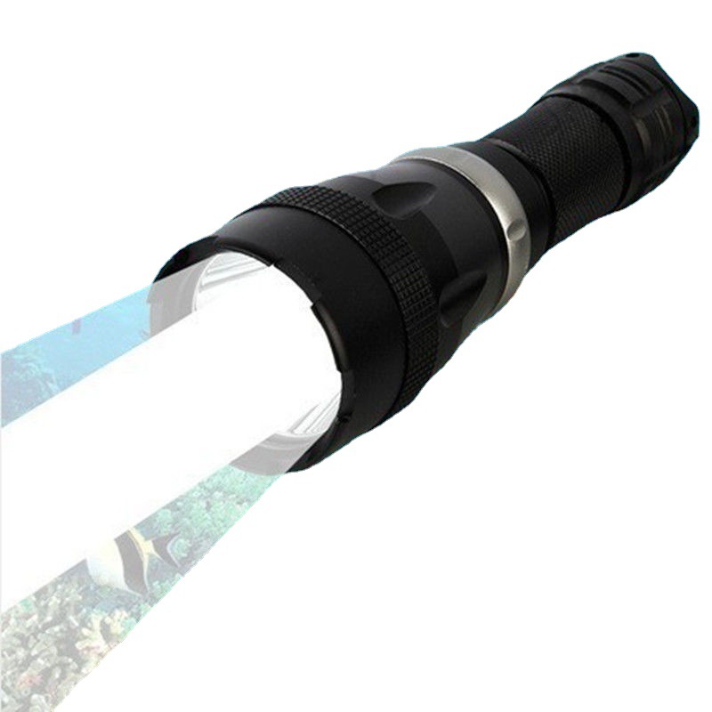 潜水手电筒强光亮led水下专业夜潜海底捕鱼抓捞插射照海参黄光2