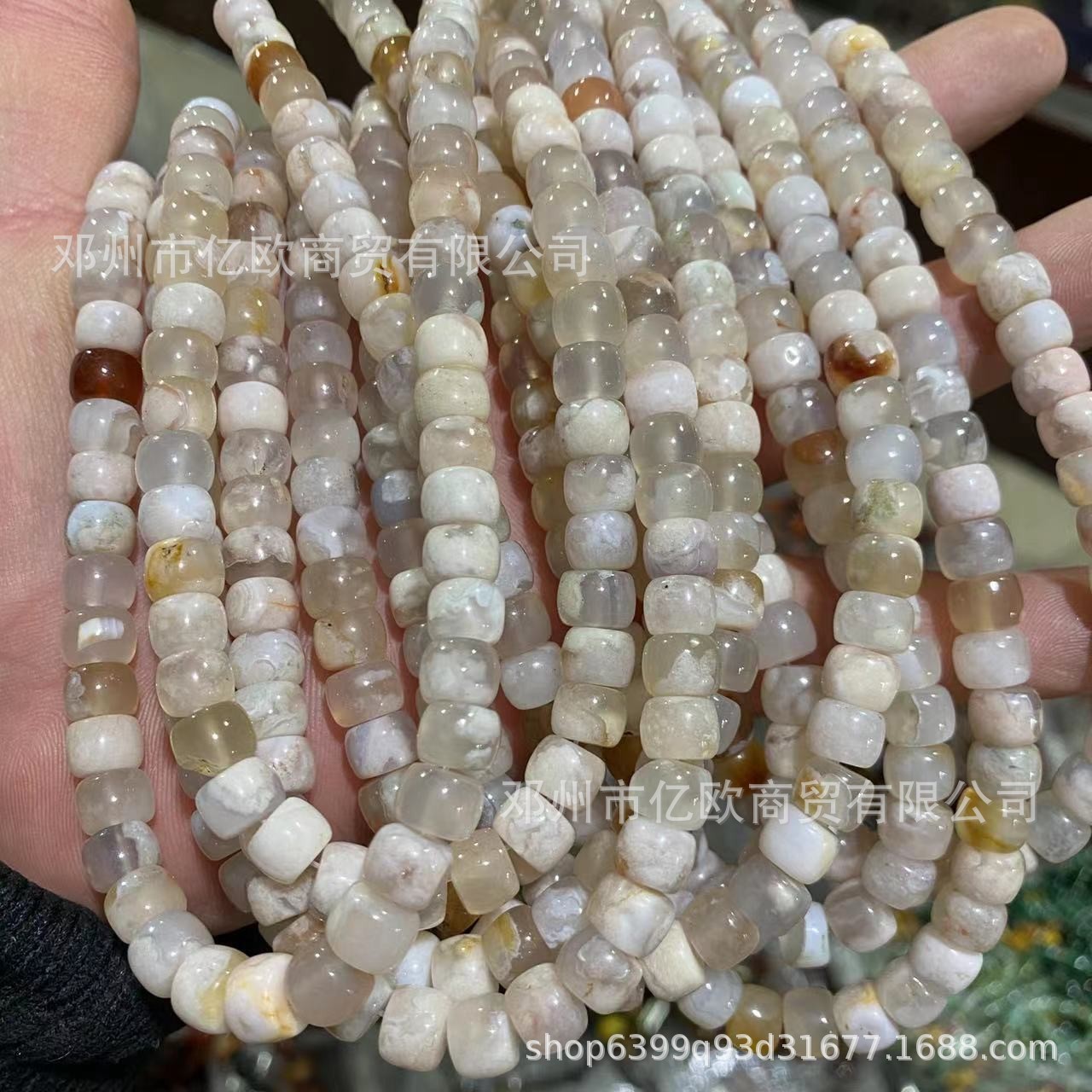 樱花玛瑙石老型珠算盘竹节桶珠散珠半成品隔珠隔片配件diy饰品配
