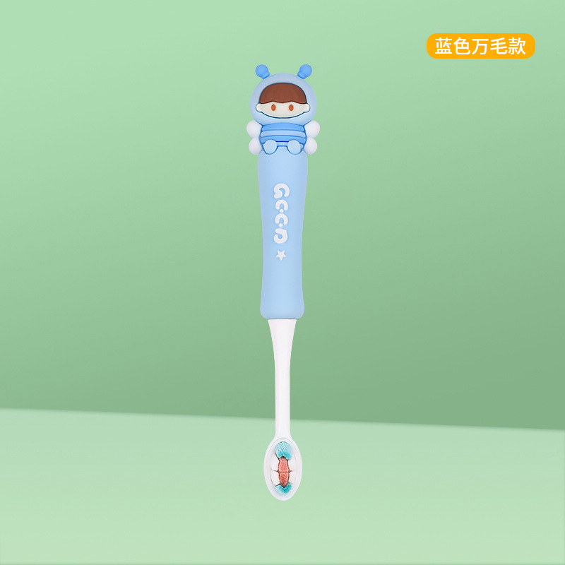 Children's Cute Toothbrush Cartoon Toothbrush with Hand Block Anti-Stamp Soft-Bristle Toothbrush Not Hurt Gum Middle and Big Children's Toothbrush