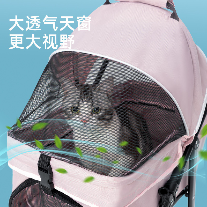 Pet Stroller Dog Walking Cat Teddy Trolley out Small and Medium-Sized Dog Trolley Portable Foldable Separation