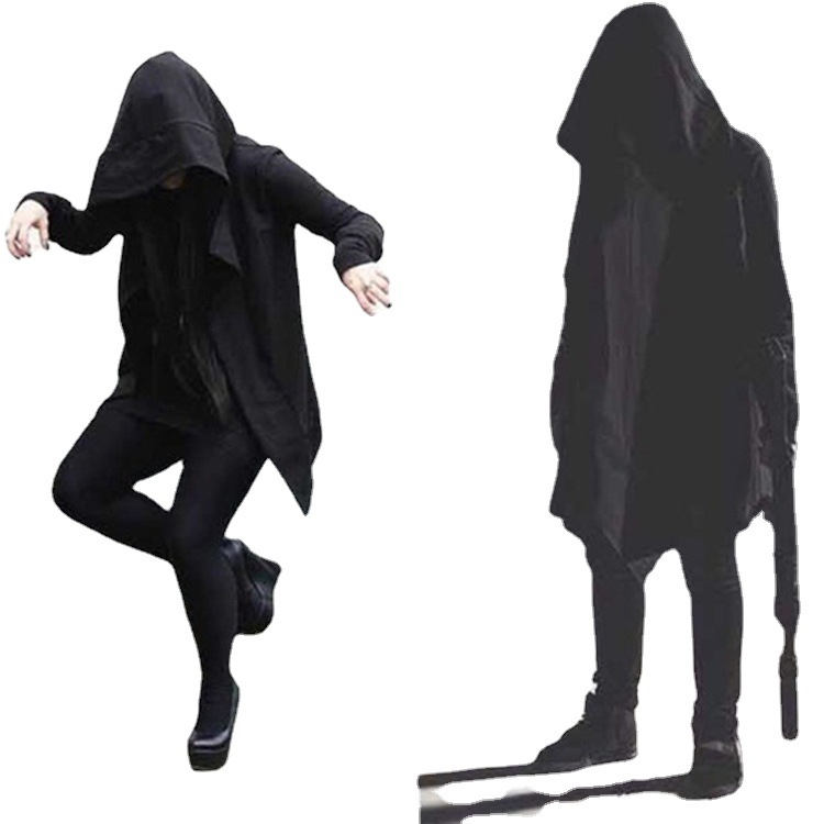 中长款潮牌薄款暗黑系同款卫衣巫师兜帽衫嘻哈外套披风衣斗篷外套