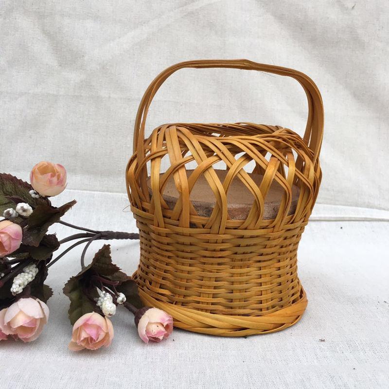 老式烘笼竹编碳火盆火篮烧炭取暖怀炉烘笼家用老人手提烘笼烤火笼