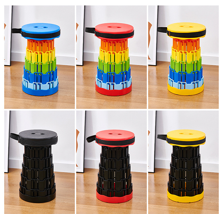 伸缩凳子便携拉伸折叠圆凳可调节网红收缩座椅火车钓鱼排队马扎凳