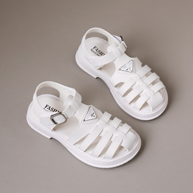 Children's Beach Shoes Girls' Roman Sandals 2023 Summer New Little Girl Princess Shoes Western Style Baby Shoes Non-Slip