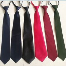 男士松紧带扣长领带 扣状领带42cm长8.8CM宽学生校服赠品保安领带