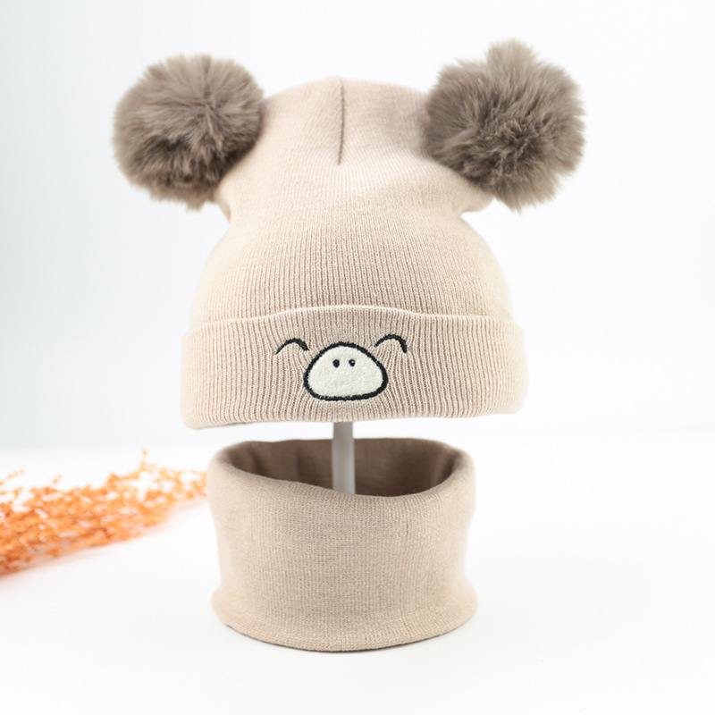 Baby Embroidery Hat Newborn Male and Female Baby Cotton Beanie Cap Infant Autumn and Winter Knitted Hat Woolen Cap Wholesale