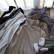 [比正]2023冬季新品韩版女装百搭纯色堆堆领绵羊绒宽松打底衫9282