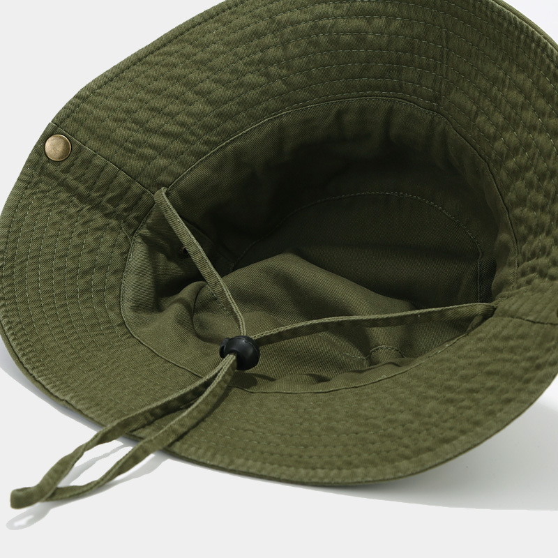 Western Denim Style Stitching Pure Cotton Big Brim Fisherman Hat Spring and Summer Outdoor Sun Hat Japanese Style Artistic Bucket Hat