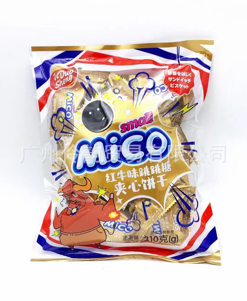 批发休闲零食 多胜跳跳糖夹心饼干红niu味310g 办公室零食-阿里巴巴