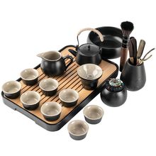 茶具日式黑陶小套装功夫盖碗杯家用约客厅办公泡壶盘托盘一件批发