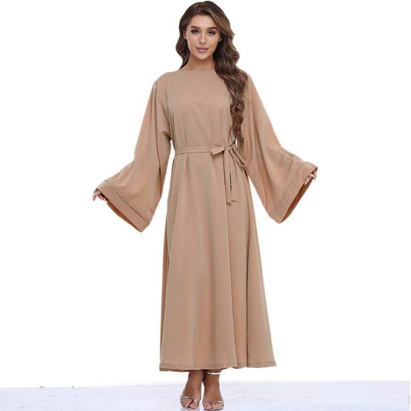 Foreign Trade Muslim Clothes EBay Clothes for Worship Service Lace-up Skirt plus Size Dress Autumn Middle East Muslim Robe