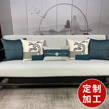 定制新中式绿色布艺枕套沙发抱枕套样板房客厅轻奢靠枕靠垫腰枕