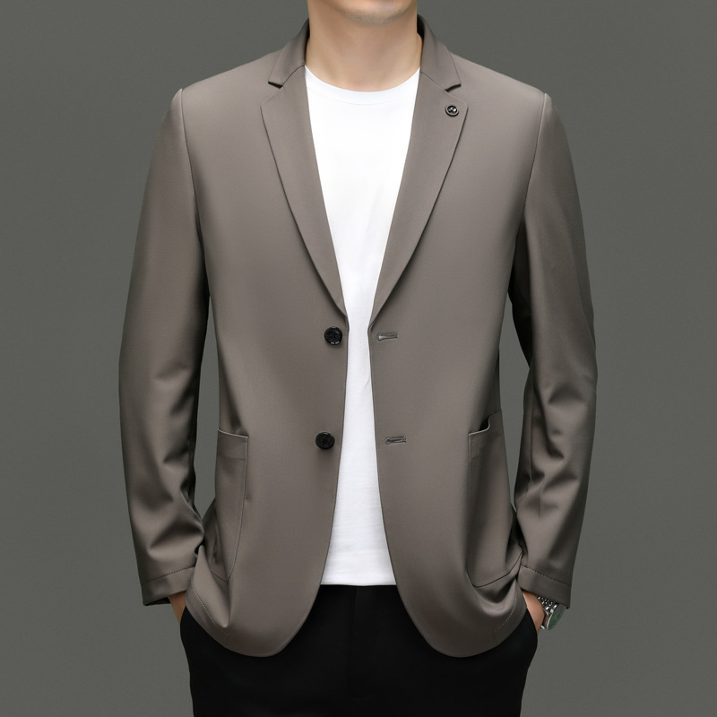 秋季高端免烫无痕单西服男高品质单西男装精品新款男式休闲西装男