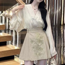 YLY 2023新款掌上明珠套装秋季新中式国风汉服马面裙两件套套装女