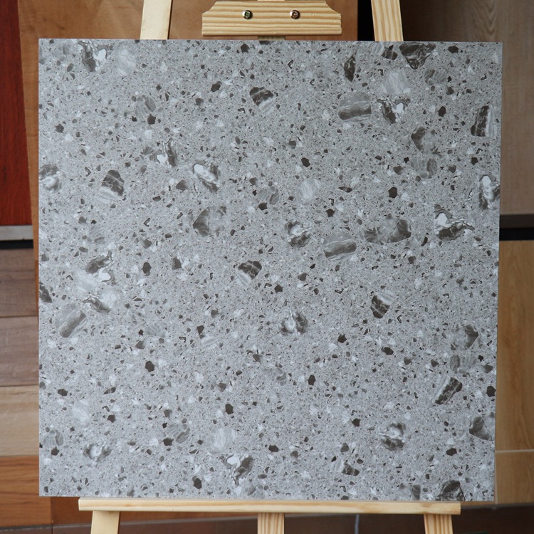 灰色通体水磨石地砖600x600客厅仿古砖800x800餐厅颗粒瓷砖复古墙