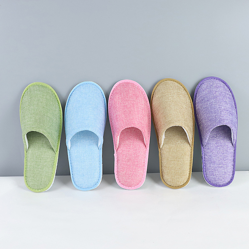 Hotel Disposable Slippers Home Hospitality Fabric Slippers Hotel B & B Beauty Salon Linen Slippers Factory Wholesale