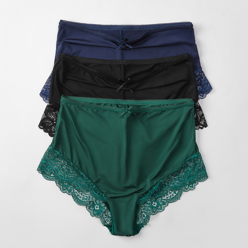 高腰女内裤 高开叉半包臀蕾丝性感比基尼内裤夏季薄款美臀翘臀