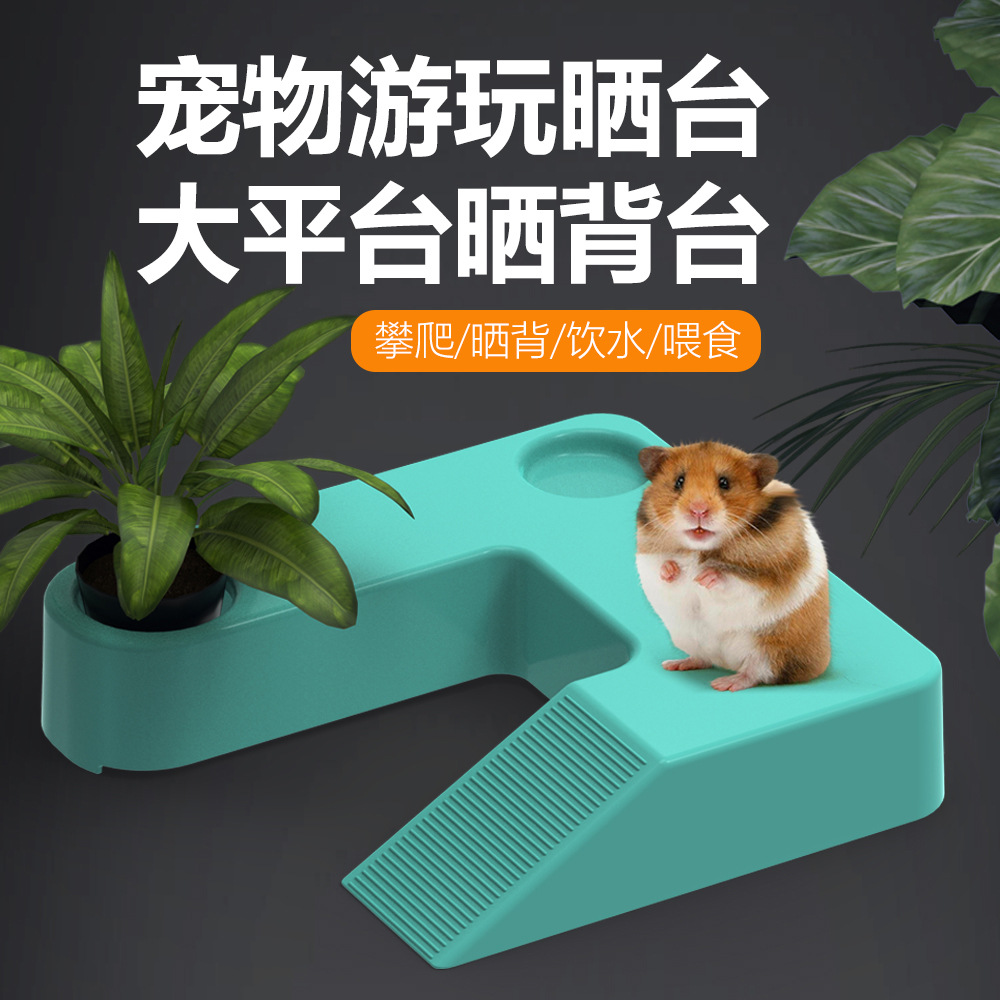 诺摩水陆爬梯晒台仓鼠金丝熊刺猬宠物箱子造景游玩晒台