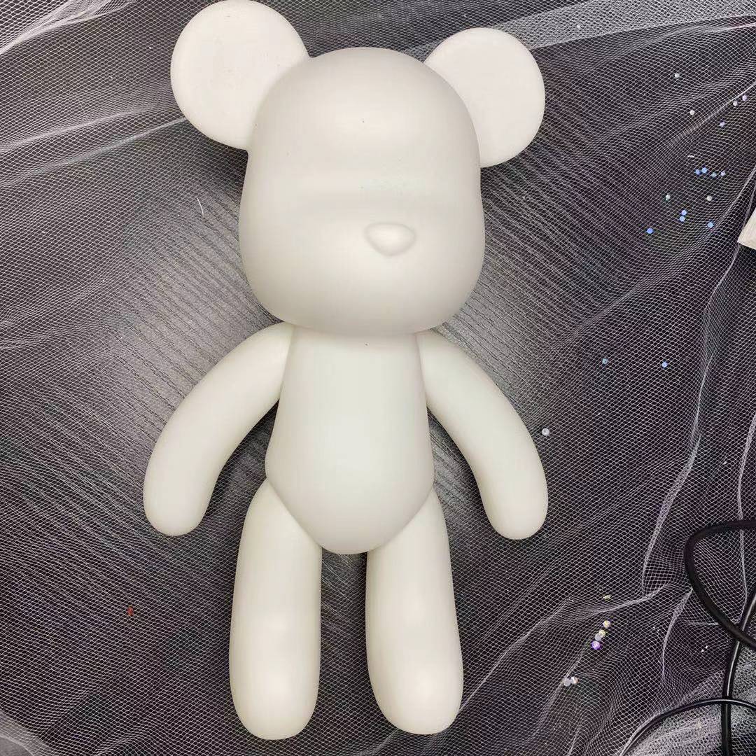 22cm手工diy贴钻暴力熊胚抖音熊贴钻礼物材料包摆件搪胶贴钻白胚