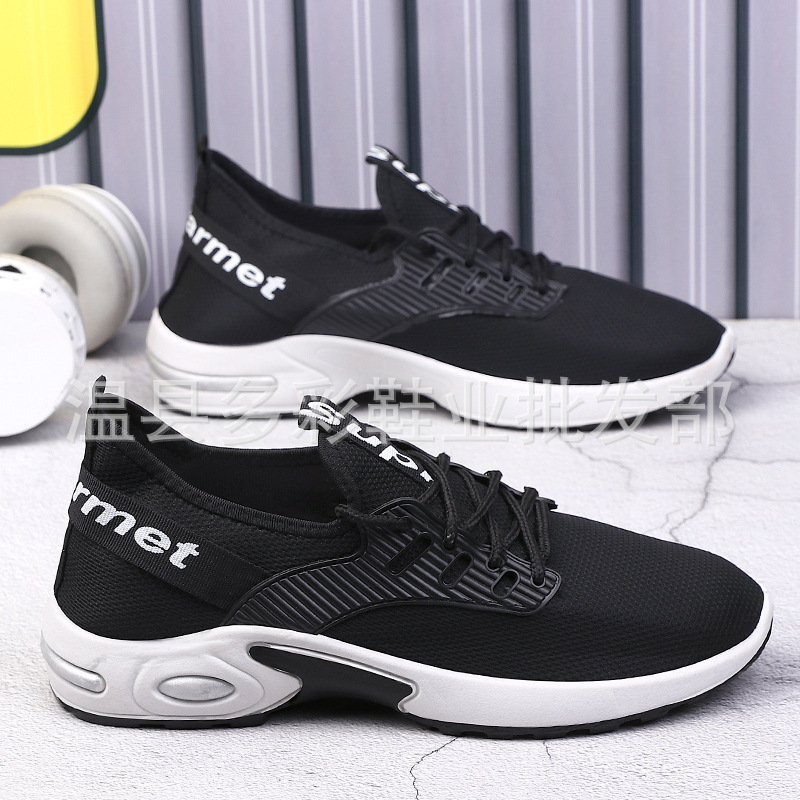 One Piece Dropshipping Summer Men's Mesh Cloth Shoes Lace up Breathable Mesh Style for Sports Pumps Thin Light Running Shoes