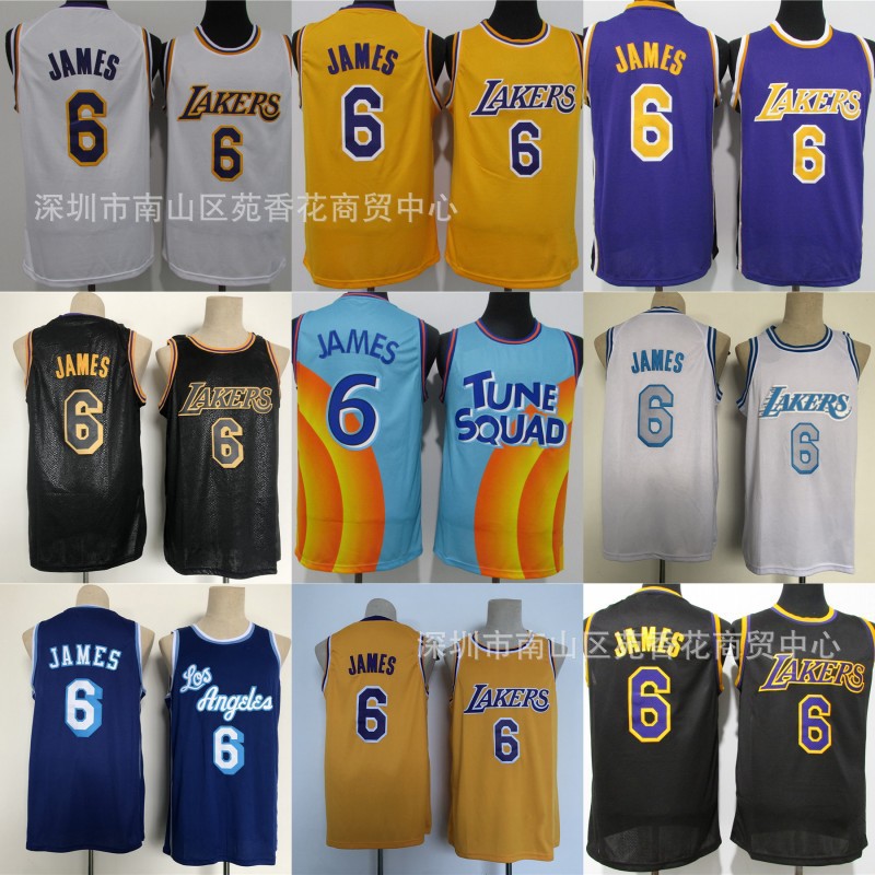 nba湖人队新赛季6号詹姆斯刺绣篮球服23#湖人球衣新款