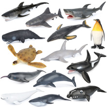 跨境亚马逊大号软胶仿真海洋生物海底动物模型玩具大白鲨搪胶批发