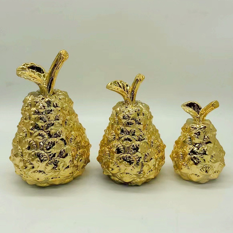 European and American Trendy Electroplated Golden Champagne Golden Pineapple Pineapple Ceramic Decoration Home Ornament Furnishing Crafts 3