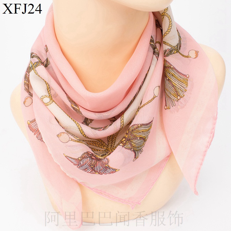 All-Match Fashion Small Square Towel 65cm Chiffon Scarf Spring, Summer, Autumn Sunscreen Scarf Autumn and Winter Neck Protection Scarf Scarf Wholesale