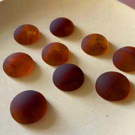 秋冬新款奶油胶配件哑光半丸琥珀色手机壳配饰ins风发夹材料制作