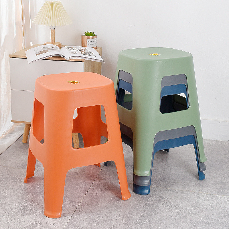 厂家批发塑料凳子板凳加厚胶凳家用可叠放凳子北欧高凳塑料椅现货
