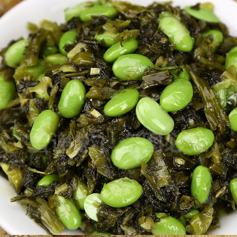 阿婆菜60克袋 周庄特产毛豆雪菜雪里红咸菜酱菜农家腌菜