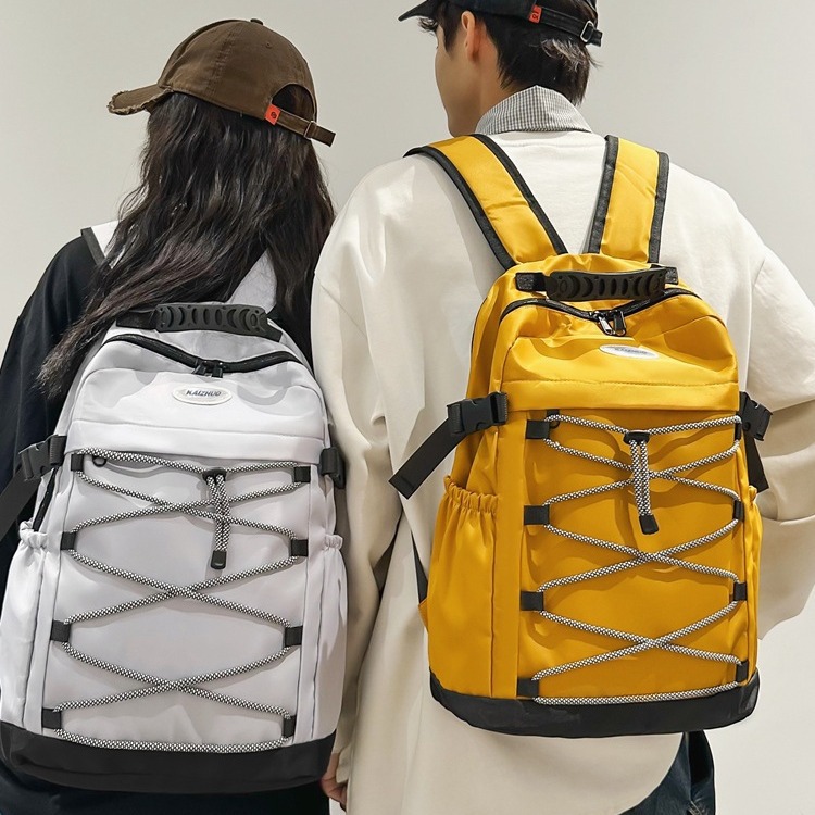 韩版新款抽绳小背包大容量男女童帆布包休闲运动户外轻便双肩包包