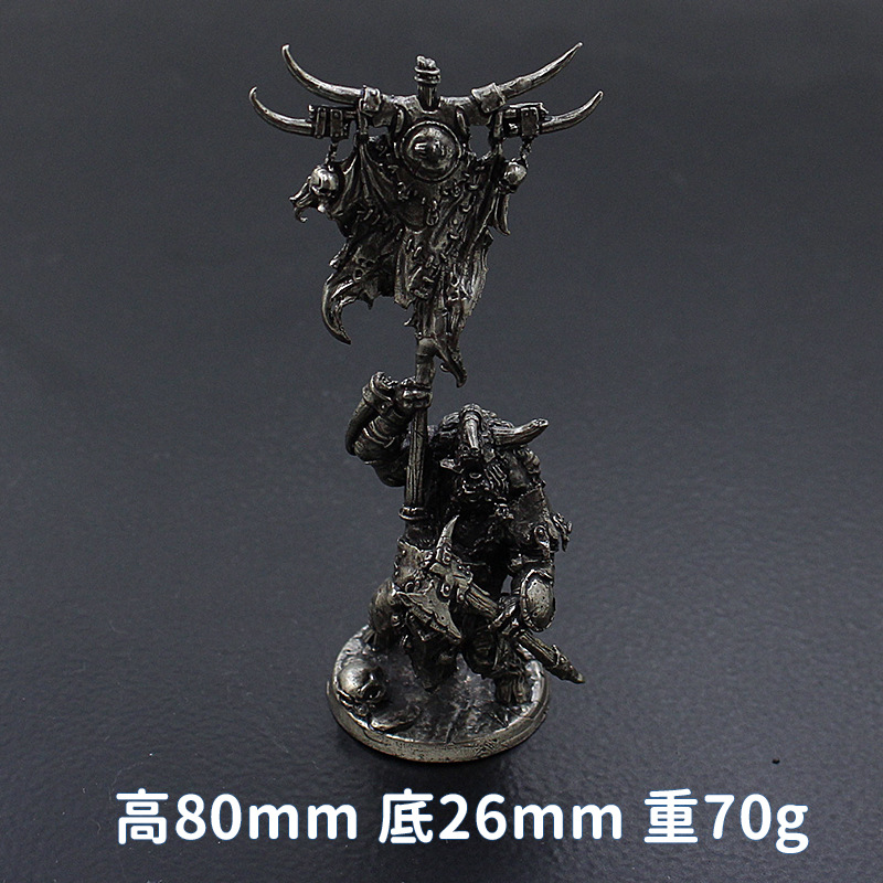 复古实心铜牛头人部落兵人幕府武士手办模型玩具摆件桌面游戏棋子