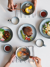 日式陶瓷碗碟盘子家用轻奢餐具汤面碗ins风好看的吃饭碗单个菜碗