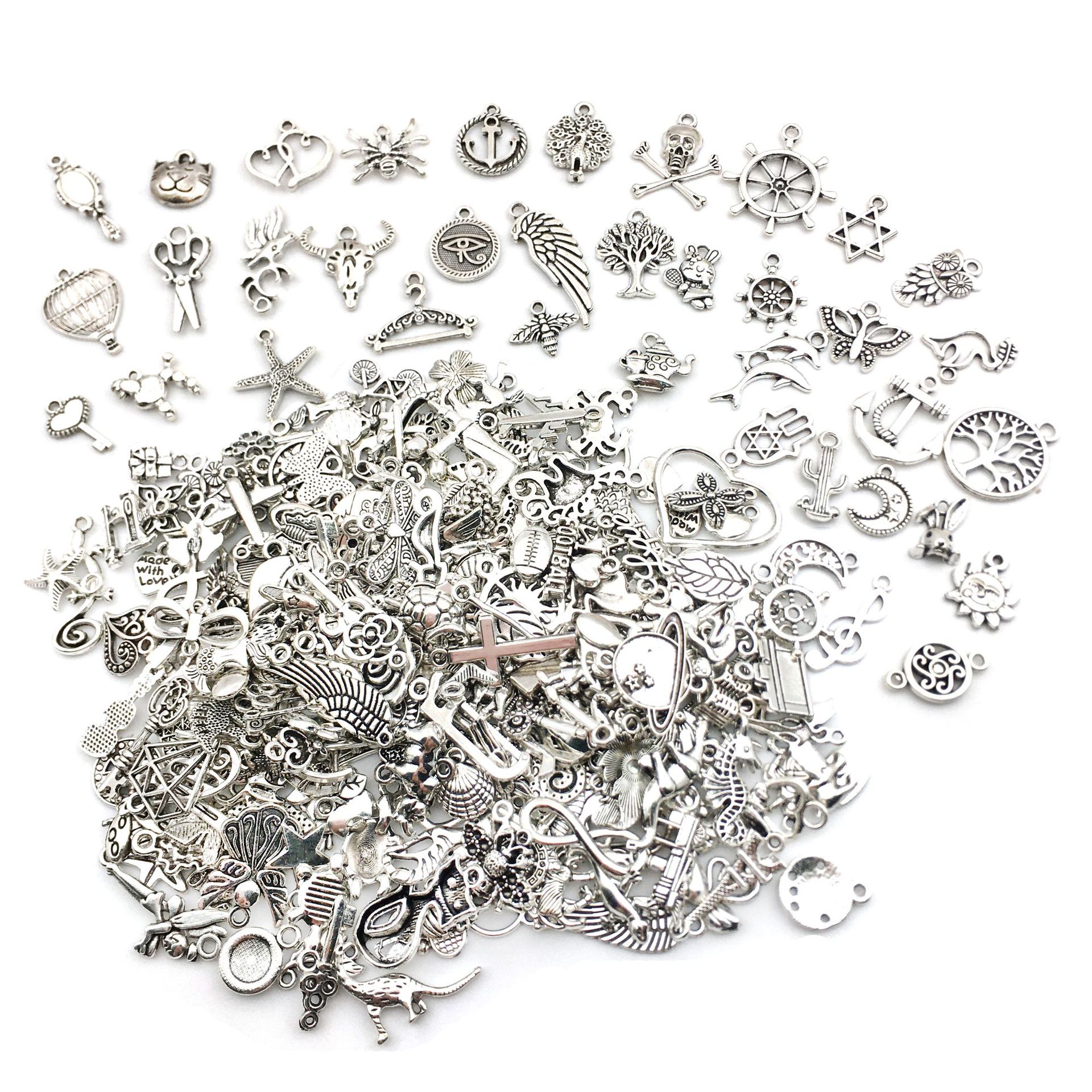 Mixed 300 PCs Antique Silver DIY Ornament Accessories Zinc Alloy Accessories Mixed Crown Love Star Moon Factory Direct Sales