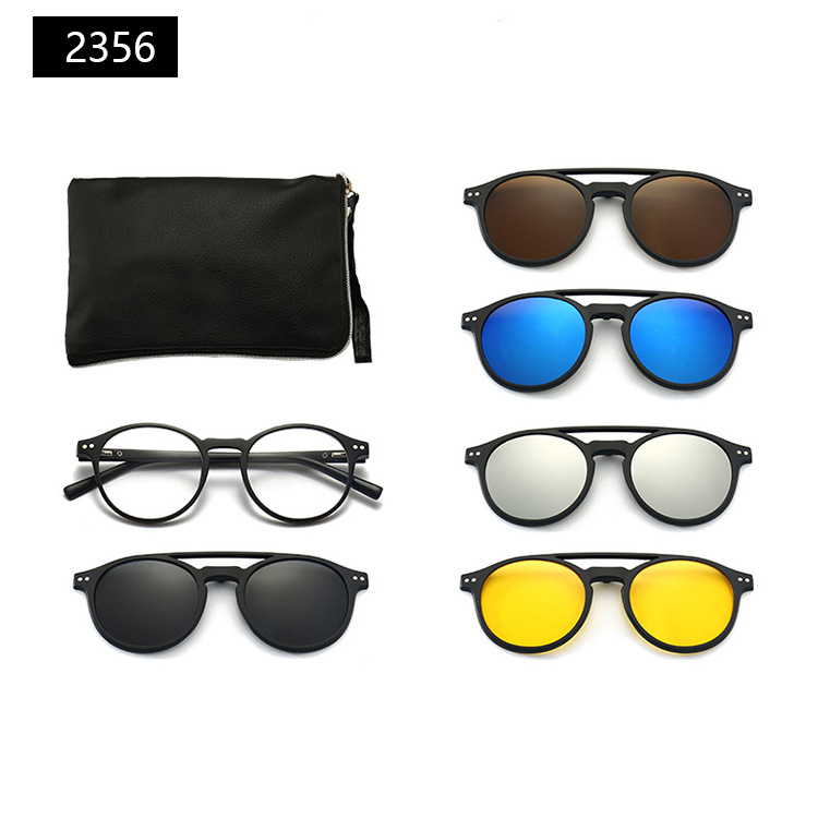 Cross-Border 23xx Series Magnetic Set of Glasses Polarized Sunglasses Sunglasses Myopia Glasses Driving Sunglasses Get Glasses Bag Free