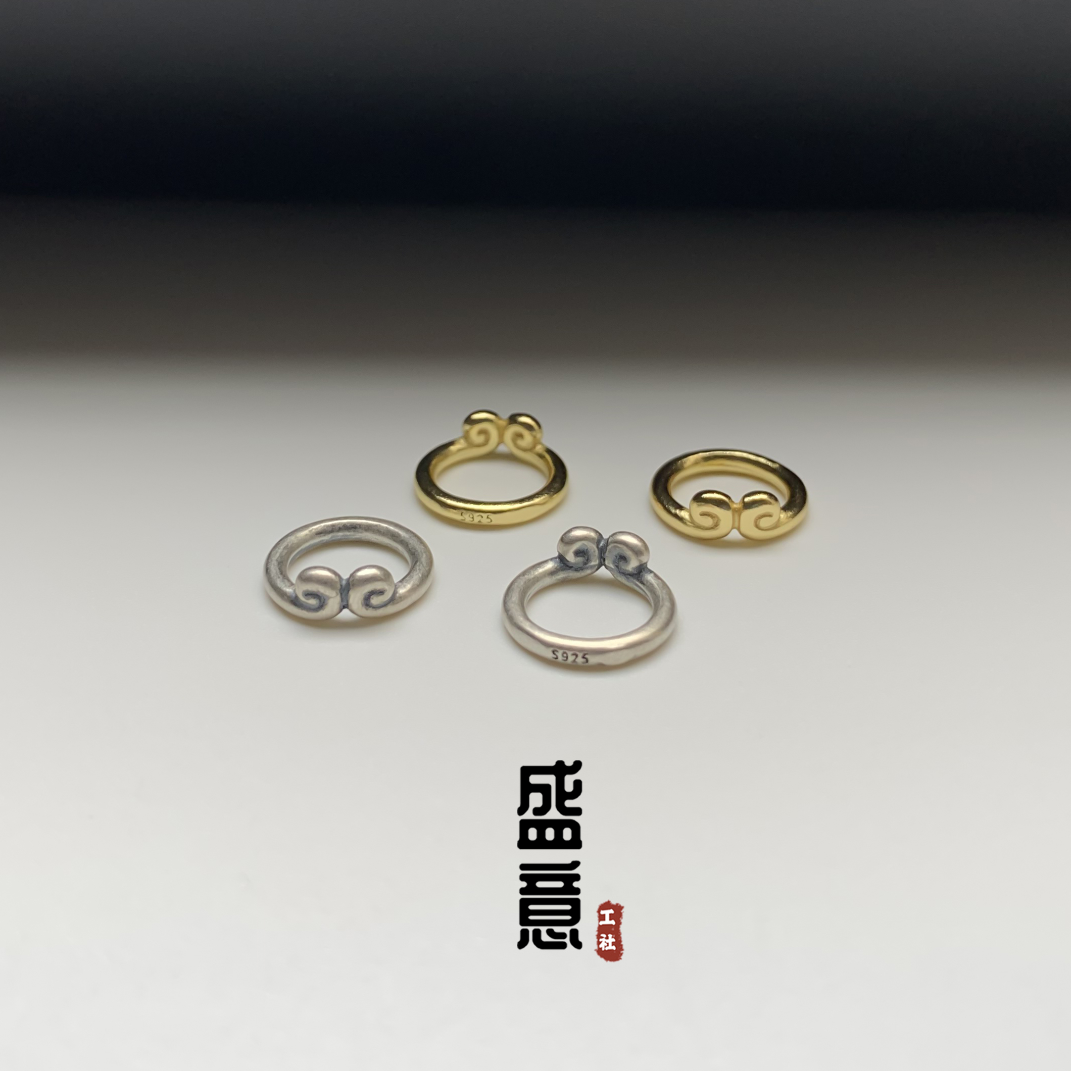 古法s925纯银镀金紧箍咒卡子卡环跑色隔珠手串diy文玩配饰-阿里巴巴