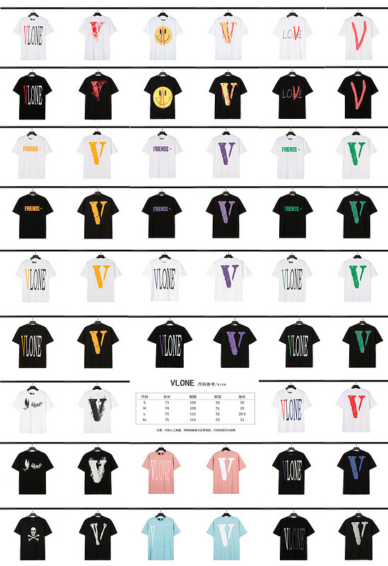 潮牌vlone短袖大v系列限定藤原浩冠希王一博同款宽松情