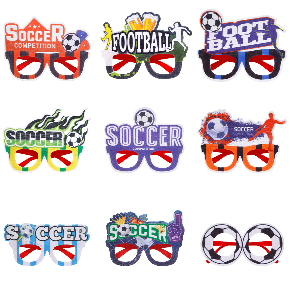 Cross-Border New Arrival Football Glasses Football Theme Party Decoration Photo Props German French League (Ball Game) Fan Supplies