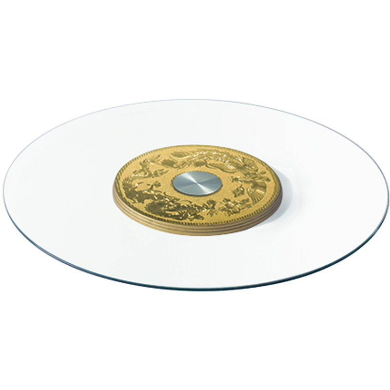 餐桌转盘包邮钢化玻璃转盘圆桌家用大圆台面玻璃转盘底座连体圆盘