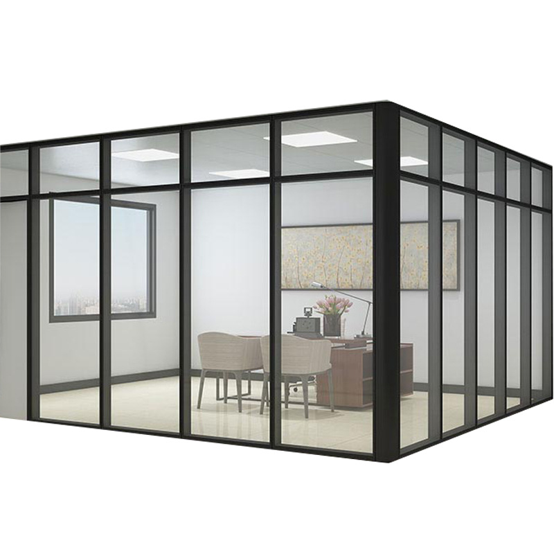 办公室玻璃隔断墙铝合金百叶隔断墙武汉钢化玻璃高隔断隔音隔断墙