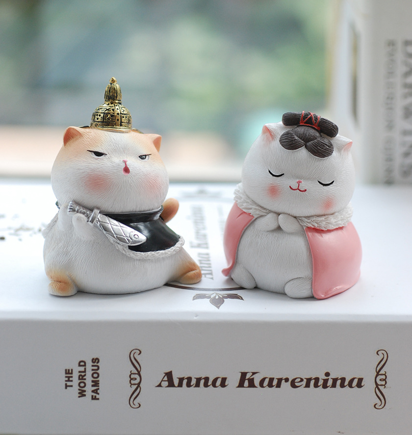 故宫猫咪摆件招财猫宫廷御猫车载系办公室桌面可爱生日礼物女