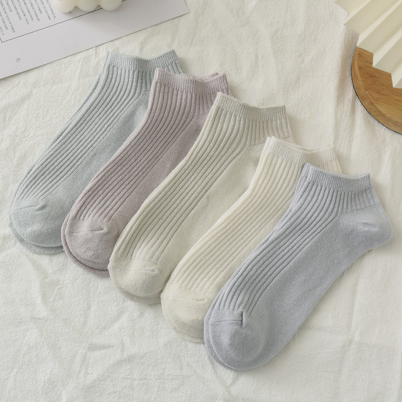 Tight Pairs of Knitted Socks for Women Wholesale Stall Pure Cotton Socks Socks for Women and Students White Athletic Socks