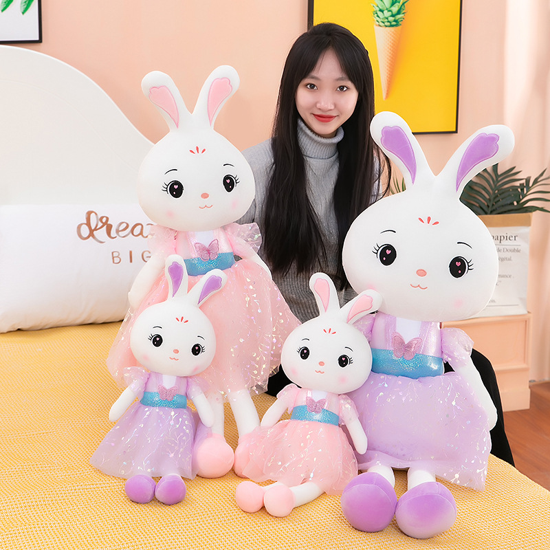 Cartoon Cute Fairy Rabbit Plush Toy Fluffy Gauze Skirt Rabbit Doll Give Children Presents Comfort Doll Generation Hair