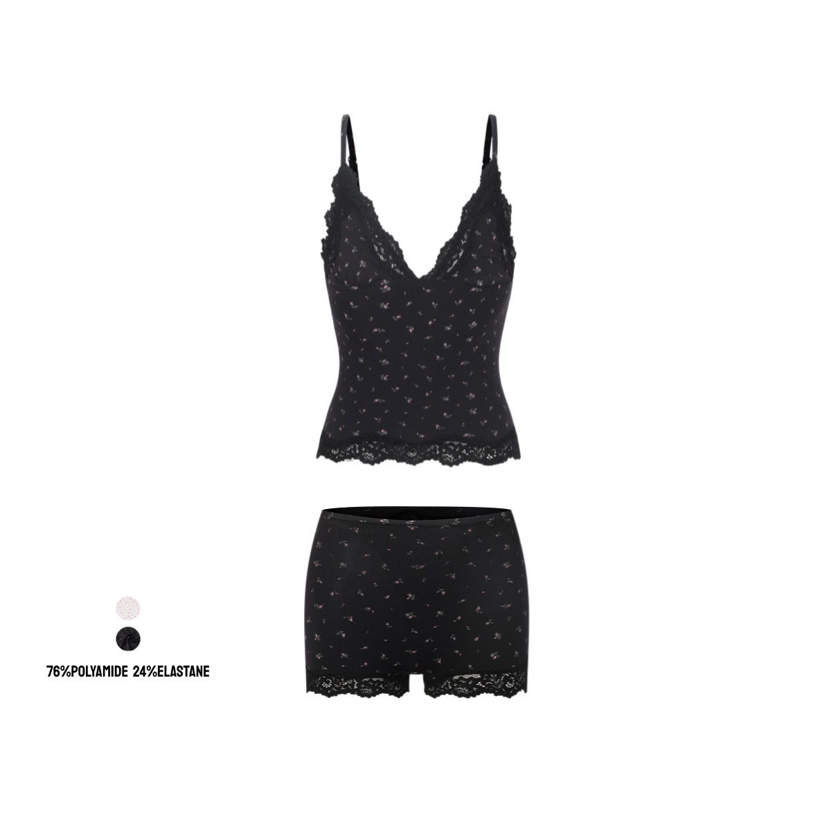 Triangle Cami&Boy Shor性感蕾丝吊带背心短裤塑身套装SKIMS同款