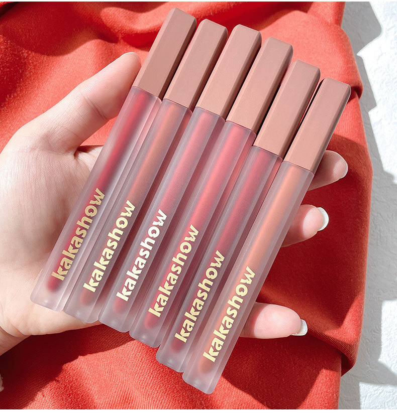 kakashow粉缎唇釉丝绒哑光唇釉显白口红保湿不易沾杯唇彩空气唇釉