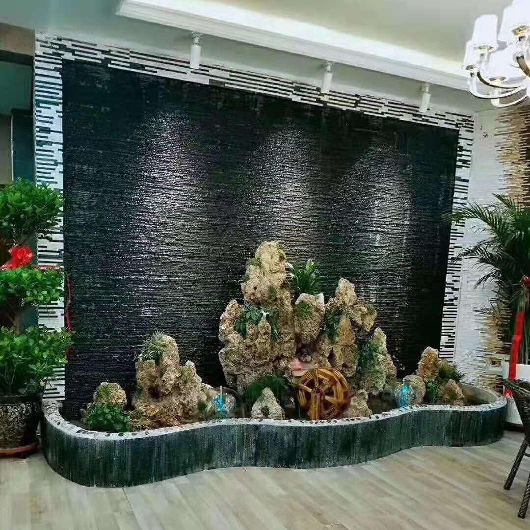 青石板室内流水石客厅水幕影视墙室外庭院水池背景墙砖仿古文化石
