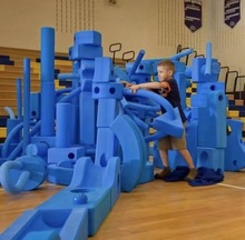 幼儿园早教 EVA蓝色大拼搭儿童乐园室内DIY超大块软中号积木