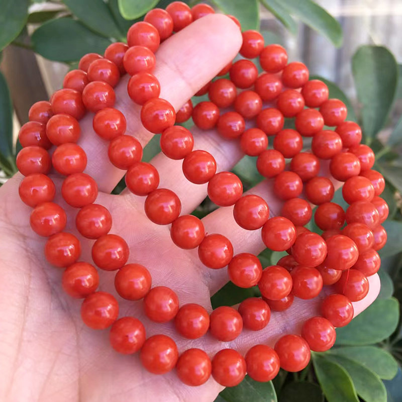 原矿保山南红手串哑光单圈手链男女款红润干净少杂裂厂家一件批发
